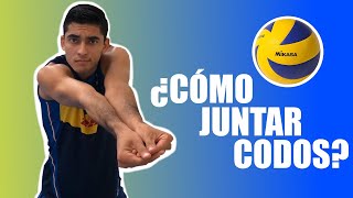 VOLEIBOL PARA PRINCIPIANTES  ¿CÓMO JUNTAR LOS CODOS  GOLPE BAJO PARTE 2 [upl. by Nnylaj]