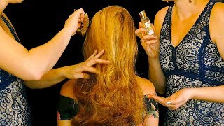 Beautiful Hair Spa Treatment – Oil Brushing Hair Play Scalp Massage [upl. by Joshua]