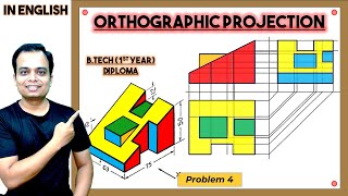 Orthographic ProjectionProblem 4 [upl. by Llacam]