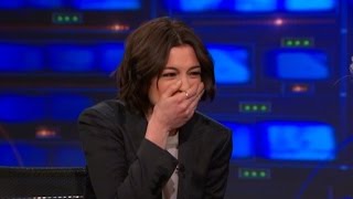 Watch Anne Hathaway Laugh Uncontrollably with Jon Stewart [upl. by Lleumas209]