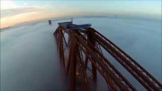 Forth Rail Bridge and Road Bridge over the Fog [upl. by Sedberry]