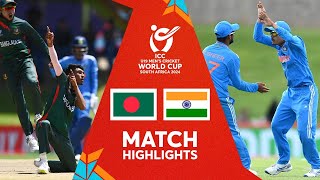 Bangladesh v India  Match Highlights  U19 CWC 2024 [upl. by Lothar]