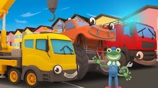 The Wheels on the Trucks with Geckos Garage  Big Trucks Song [upl. by Ahmar584]