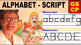 Alphabet script en Maternelle et CP  minuscule et majuscule [upl. by Inavihs]