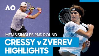 Maxime Cressy vs Alexander Zverev Match Highlights 2R  Australian Open 2021 [upl. by Ruffina]