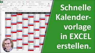 Schnelle Kalendervorlage in Excel erstellen [upl. by Daus]