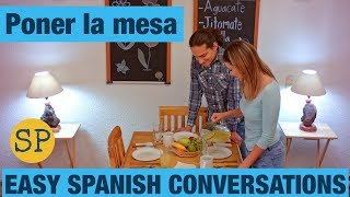 Spanish Table Setting  Easy Spanish Conversations  Poner la mesa [upl. by Adnahs]