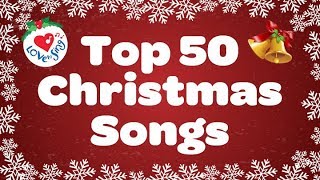 Top 50 Christmas Songs amp Carols  Over 2 Hours Beautiful Xmas Music [upl. by Harshman414]