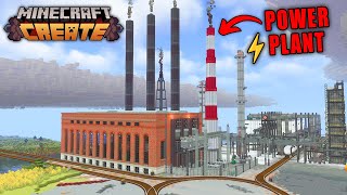 I Built a Working ELECTRICITY⚡Power Plant In Create Mod [upl. by Aihtibat293]