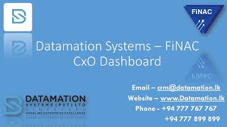 Datamation Systems Pvt Ltd– FiNAC CxO Dashboard [upl. by Anail]