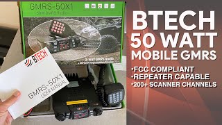 BTech GMRS 50X1  50 Watt GMRS Mobile Radio  FCC Part 95 Compliant GMRS Radio  Review amp Setup [upl. by Ahserb]