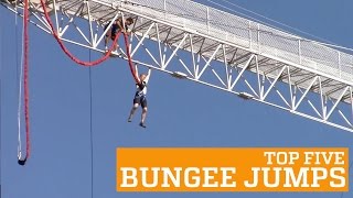 TOP FIVE BUNGEE JUMPS  PEOPLE ARE AWESOME [upl. by Aleakim]