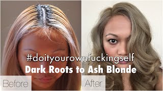 How To Get Ash Blonde Hair Starting From Black  Dark Haired Roots [upl. by Allix717]