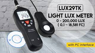 LUX29TK Digital Light Lux Meter with Data Logging [upl. by Coral197]