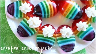 Rainbow JellO Jiggler Deviled Eggs for Easter  Jello Mold Recipe [upl. by Goldarina]