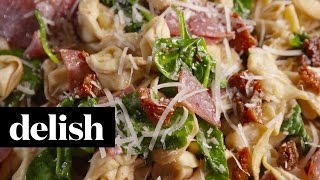 How To Make Tuscan Tortellini Salad  Delish [upl. by Anabahs]