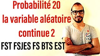 Probabilité 20  la variable aléatoire continue 2 s2lafac adnantaalim [upl. by Lucas796]