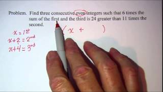 Consecutive Integer Word Problems 1 [upl. by Dlabihcra871]