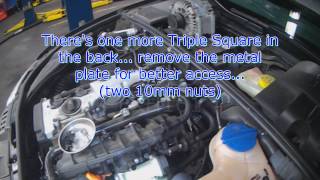 Audi B7 20T BWT Coolant Thermostat Replacement part 1 [upl. by Eittap915]