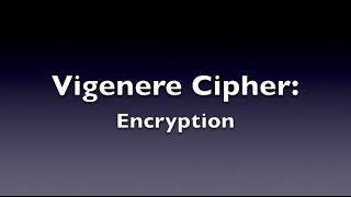 Vigenere Cipher  Encryption [upl. by Umont889]