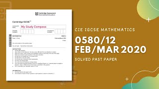 058012FM20  Easy Step by Step Solutions  CIE IGCSE MATHS PAPER 1 CORE 2020 [upl. by Ardnuasal789]