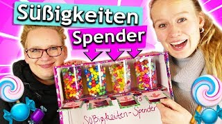 DIY SÜßIGKEITEN SPENDER selber bauen  Eva amp Kathis Skittles Smarties MampMs amp Jelly Beans Automat [upl. by Auqinihs]