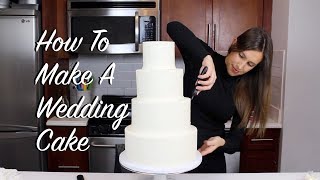 How To Make A Wedding Cake At Home  CHELSWEETS [upl. by Ynattib]