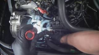 VW B4 19L TDI Thermostat  Flange Removal [upl. by Aihcela]