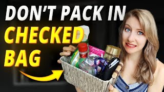 10 Things to NEVER Pack in a Checked Bag TSA rules amp tips 2024 [upl. by Ahsahtan709]