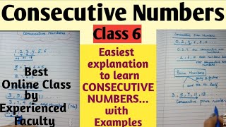 consecutive numbers class 6 mathematics  what are consecutive odd even and prime numbers [upl. by Luca]