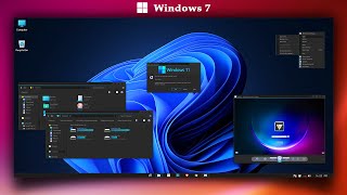 Windows 11 Theme For Windows 7  Make Windows 7 Look Like Windows 11  Windows 7 Dark Theme [upl. by Upali]