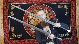 An example of a quottruequot bastard sword  handandahalf sword [upl. by Cirone]