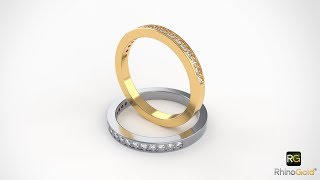 RhinoGold Basic Tutorial  Eternity Pave Ring [upl. by Newel]