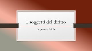 31 Soggetti del diritto [upl. by Oetam939]