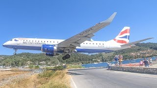 SKIATHOS 2019  LOWEST LANDING EVER The EUROPEAN ST MAARTEN 4K [upl. by Einuj]