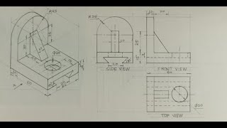 Orthographic projection  Technical drawing  Engineering drawing [upl. by Anirbas797]