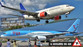 4 Hours of Insane Plane Spotting at Skiathos the 2nd St Maarten Low Landings amp Jetblasts 4K 2021 [upl. by Annyl]