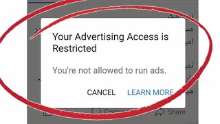 Fix quotYour Advertising Access is Restrictedquot Facebook Page Problem [upl. by Llenej]