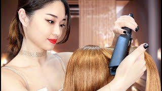 ASMR Relaxing Hair Straightening and Oil Treatment [upl. by Beetner752]