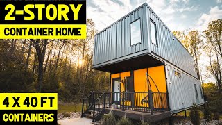 2STORY ULTRAMODERN SHIPPING CONTAINER HOME 4x40ft Containers [upl. by Akinihs799]