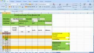 Excel  Zeiterfassung Wochentage bedingt formatieren [upl. by Yellah115]