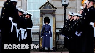 Why The Royal Navy Went On Guard At Buckingham Palace  Forces TV [upl. by Klarrisa]