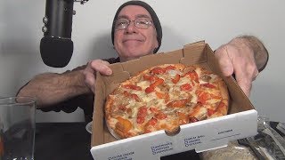 ASMR Eating a Fenway Pizza Salad and Baklava Whispering [upl. by Ahsak]