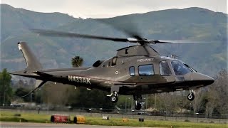 Agusta A109 StartUp Taxi Takeoff amp Landing N433AK Executive Helicopter Van Nuys Airport [upl. by Bernardo]