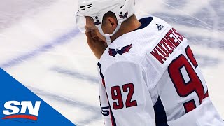 Evgeny Kuznetsov Leaves Game After Hit To Head From Brandon Tanev [upl. by Mirilla]