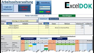 Automatisierte Arbeitszeiterfassung in Excel [upl. by Milli]