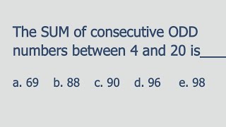 The SUM of consecutive ODD numbers  Math CSE reviewer [upl. by Lissner]