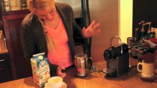 Nespresso Aeroccino Plus Frother Review Frothing Almond Milk [upl. by Katuscha]