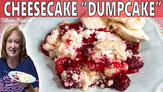 STRAWBERRY CHEESECAKE DUMP CAKE RECIPE  4 INGREDIENT BAKE WITH ME DUMP CAKE [upl. by Ykcim]